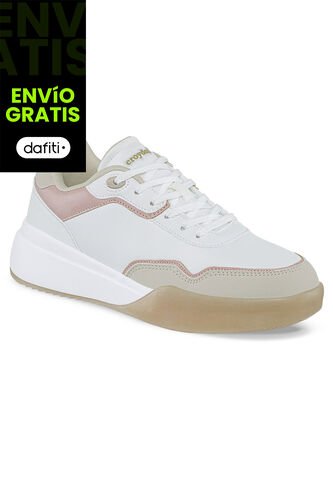 Tenis Keilen Blanco-Café Para Mujer Croydon Croydon