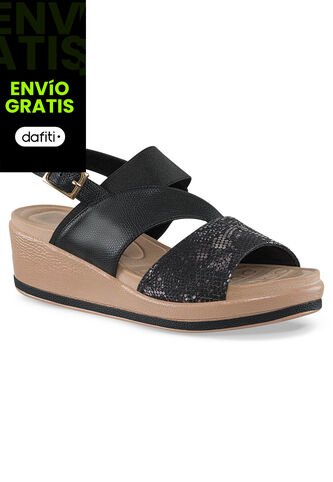 Sandalias Tacón Whitni Negro Croydon Para Mujer Croydon