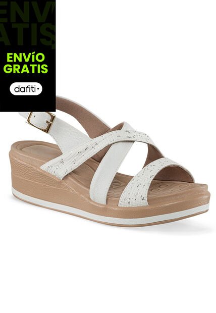 Sandalias Tacón Andrey Blanco Croydon Para Mujer
