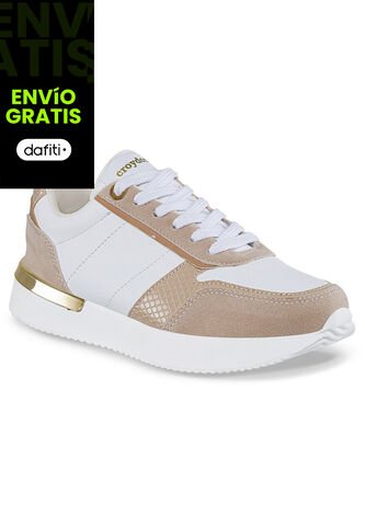 Tenis Urbanos Nuray Blanco-Rosa Croydon Para Mujer Croydon