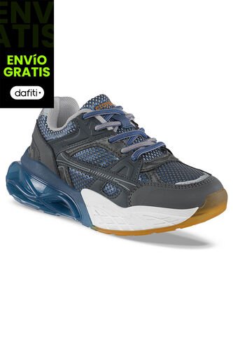 Tenis Urbanos Delzar Gris-Azul O Croydon Para Niño Croydon