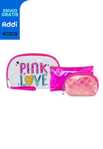 Cosmetiquera Lili 3 Pzas Fucsia Croydon Para Mujer Croydon