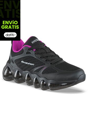 Tenis Running Sitalo Negro-Fucsia Croydon Para Niña Croydon