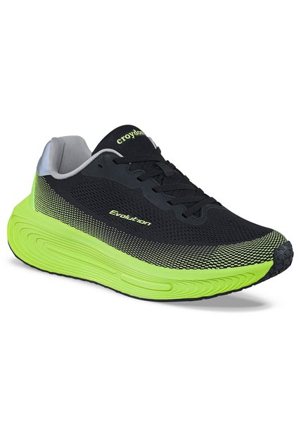 Tenis Running Tulob Negro-Verde Croydon Para Hombre