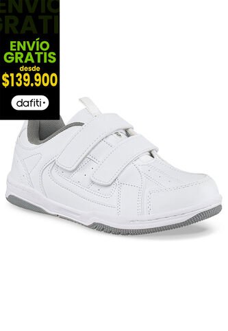 Tenis Colegio Leine V Blanco-Gris Para Niño Y Niña Croydon Croydon