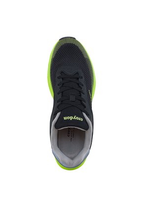 Tenis Running Tulob Negro-Verde Croydon Para Hombre