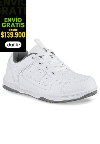 Tenis Colegio Leine C Blanco-Gris Para Niño Y Niña Croydon Croydon