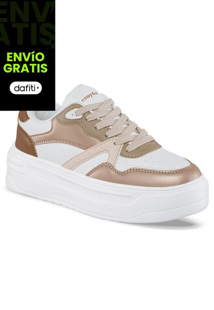 Tenis Urbanos Plitty Blanco-Café Para Mujer Croydon