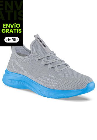 Tenis Running Pemax Gris-Azul Para Hombre Croydon Croydon