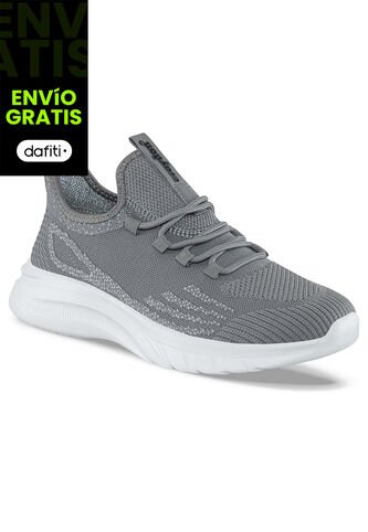 Tenis Running Pemax Gris-Blanco Para Hombre Croydon Croydon