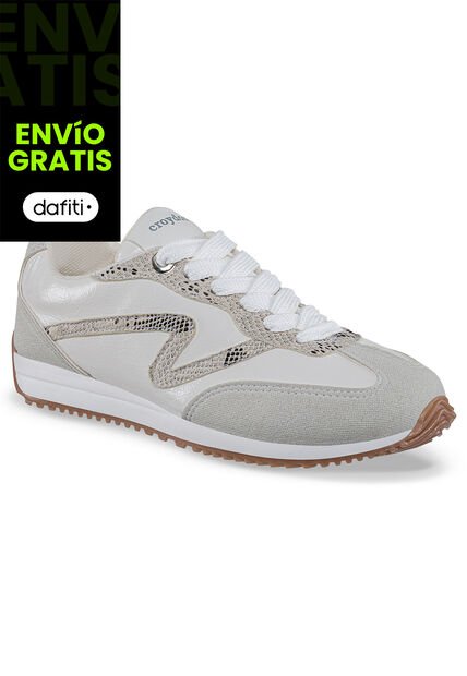 Tenis Urbanos Quimbaya Blanco-Gris Croydon Para Mujer