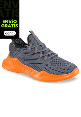 Tenis Running Wuwa Gris-Naranja Para Hombre Croydon Croydon