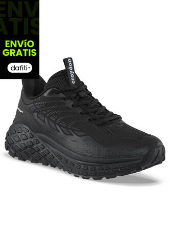 Tenis Trail Running Libir Negro-Negro Croydon Para Hombre Croydon