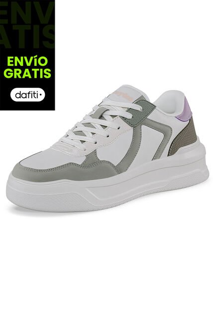 Tenis Casuales Danz Beige-Verde Croydon Para Mujer