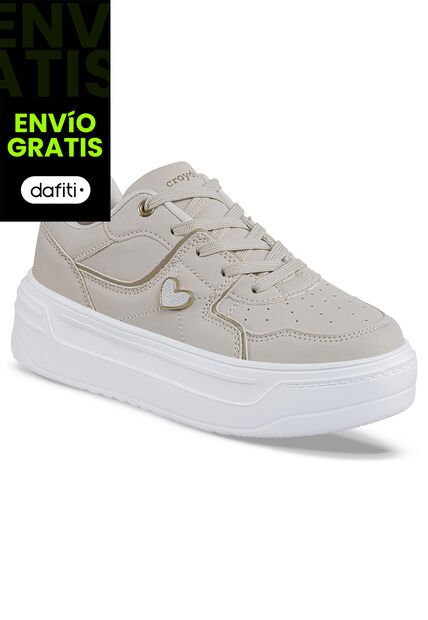 Tenis Casuales Mefos Beige Croydon Para Mujer