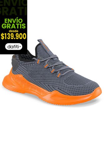 Tenis Running Wuwa Gris-Naranja Para Hombre Croydon Croydon