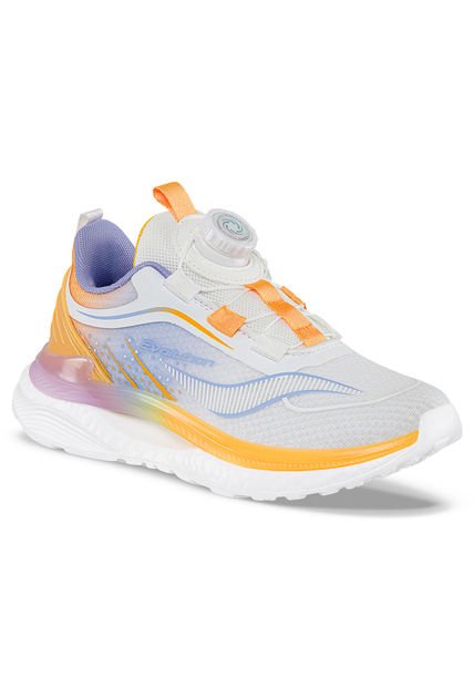 Tenis Running Quarlo Gris-Naranja Para Niña Croydon