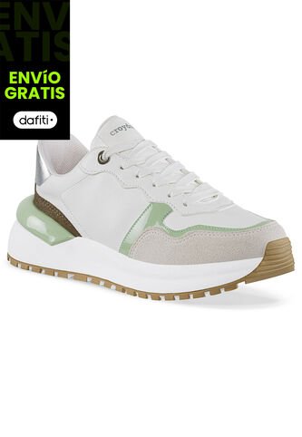 Tenis Urbanos Laudit Blanco-Verde Croydon Para Mujer Croydon