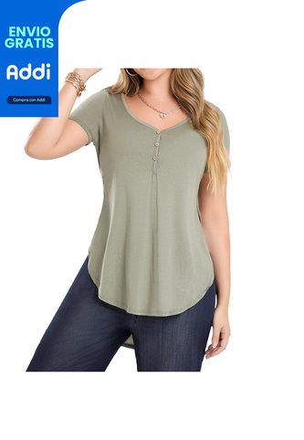 Blusa Anggy Verde Militar Croydon Para Mujer Croydon