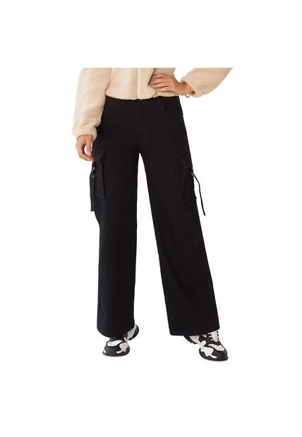 Pantalon Cargo Luppe Negro Para Mujer Croydon