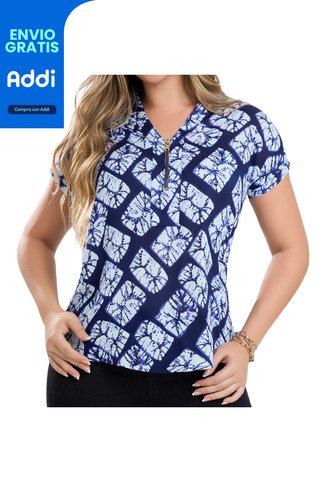 Blusa Florentina Azul-Blanco Croydon Para Mujer Croydon