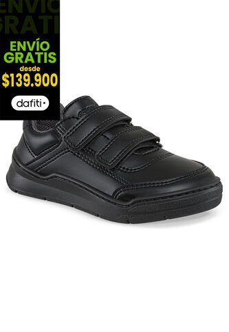 Tenis Colegio Roblo Velcro Negro Para Niño Y Niña Croydon Croydon