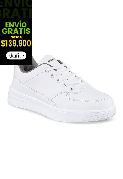 Tenis Colegio Shopir C Blanco-Gris Para Niño Y Niña Croydon