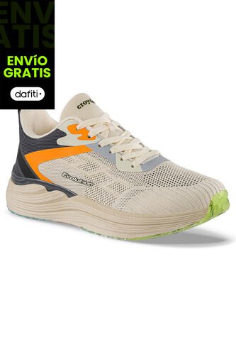 Tenis Running Ranito Beige-Azul Croydon Para Hombre Croydon