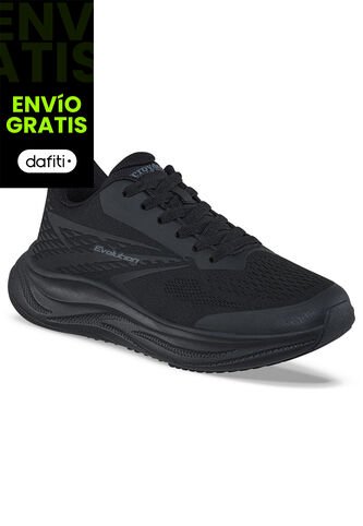 Tenis Running Linor Negro-Negro Croydon Para Mujer Croydon