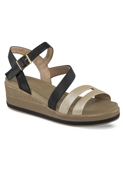 Sandalias Sindy Negro-Oro Para Mujer Croydon