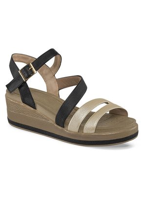 Sandalias Sindy Negro-Oro Para Mujer Croydon