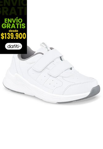 Tenis Colegio Neril V Blanco-Gris Para Niño Y Niña Croydon Croydon