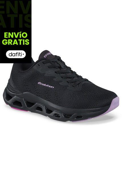 Tenis Running Hazer Negro Croydon Para Mujer