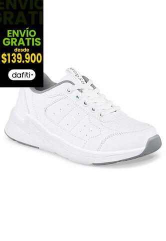 Tenis Colegio Neril C Blanco-Gris Para Niño Y Niña Croydon Croydon