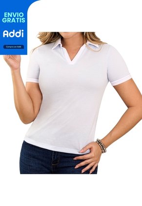 Blusa Polo Luisa Azul Celeste Croydon Para Mujer
