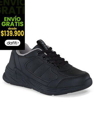 Tenis Colegio Neril C Negro-Gris Para Niño Y Niña Croydon Croydon