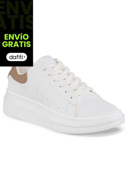 Tenis Urbanos Bera Blanco-Café Croydon Para Mujer