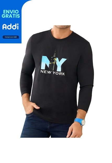 Camibuzo Newyork Negro Croydon Para Hombre