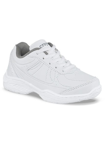 Tenis Colegial 10 New Blanco Para Niño Y Niña Croydon