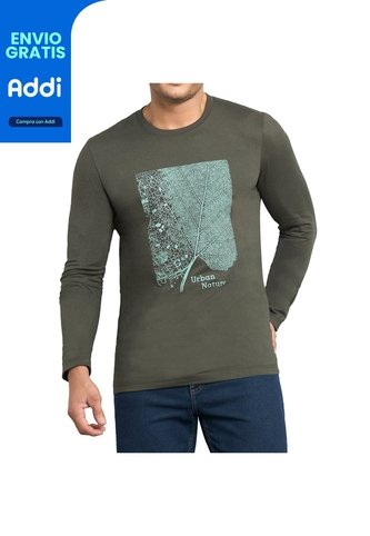 Camibuzo Teo Estampado Verde Militar Para Hombre Croydon Croydon