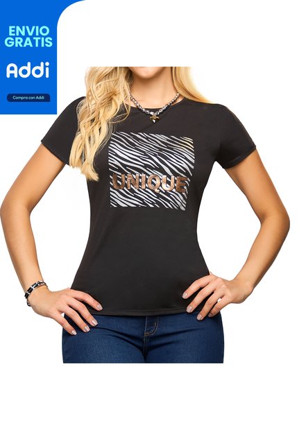Camiseta Claudia Negro Para Mujer Croydon