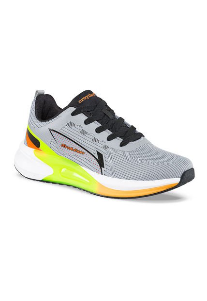 Tenis Running Bople Gris-Naranja Para Hombre Croydon