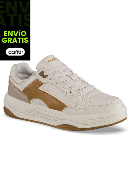 Tenis Urbanos Derme Beige-Café Croydon Para Mujer