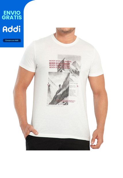 Camiseta Aidan Marfil Para Hombre Croydon