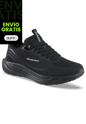 Tenis Running Peko Negro-Negro Croydon Para Mujer Croydon