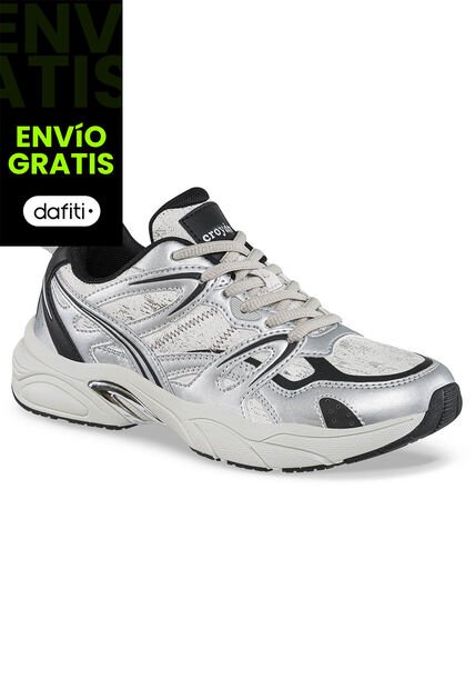 Tenis Urbanos Argame Gris-Negro Croydon Para Mujer