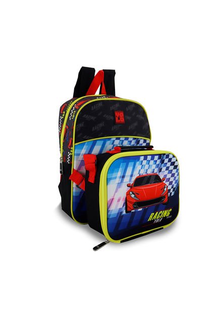Morral + Lonchera Car Negro Para Niño Croydon