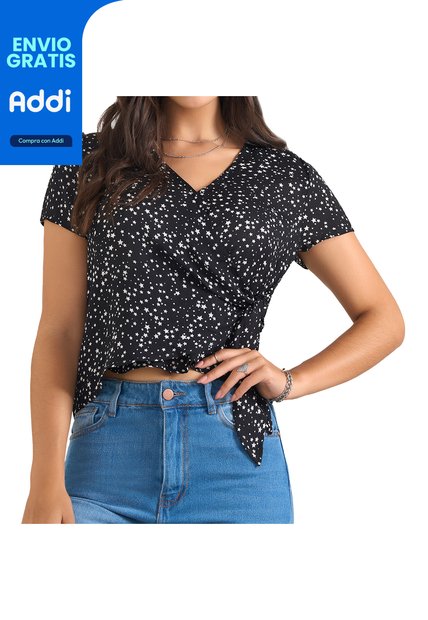 Blusa Aurora Negro Para Mujer Croydon