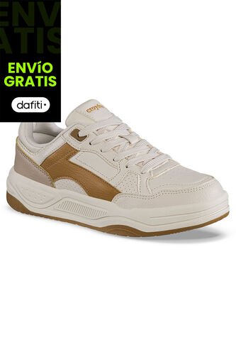 Tenis Urbanos Derme Beige-Café Croydon Para Mujer Croydon