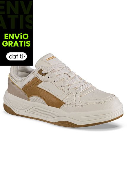 Tenis Urbanos Derme Beige-Café Croydon Para Mujer